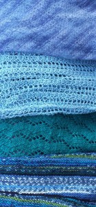 blue knitted fabric