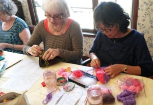 Knitting at a MTM Workshop