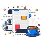 Morning News And Letter Read On Breakfast Vector Energy Drink Coffee Or Tea Cup And Newspaper For Reading Fresh Information Enjoying Beverage And Research Info Flat Cartoon Illustration